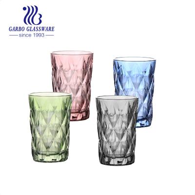 China Bohemian Diamond Engraved Full Color 12oz Tall Glass Hiball Spray 350ml Tumbler Mug for sale