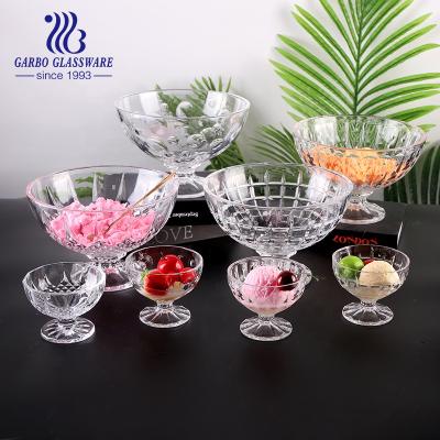 China 7pcs Disposable Gelato Glass Bowl Set Glass Ice Cream Dessert Serving Serving Bowl Set for sale