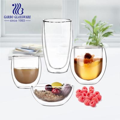 China Transitional Good Quality High Borosilicate 3oz Double Wall Insulated Glass For Tea For Water Travel Mug Drinkware for sale