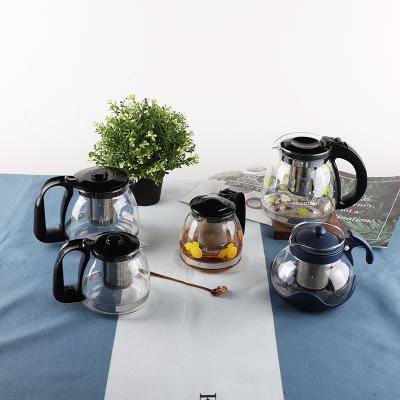 China 25OZ/700ML Viable Heat Resistant Glass Teapot With Stainless Steel Infuser For Infusing Herbal Fruit Loose Leaf Tea Home Cooking for sale