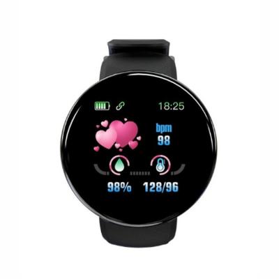 China 2021 New Touch Screen Smart Watch D18 Wristband Visitor Information Stage Counting Waterproof Heart Health Rate Blood Pressure Detection for sale