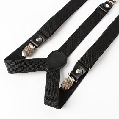 China Custom Logo Men Fashionable 3 Metal Clip Suspenders Belt Adjustable Elastic Brace Suspenders Straps for sale