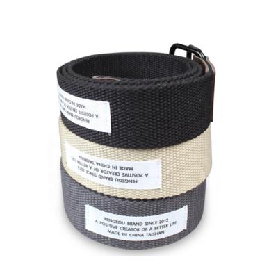 China Factory High Strength Male And Female Colored Buckle Canvas Fabric Belt for sale