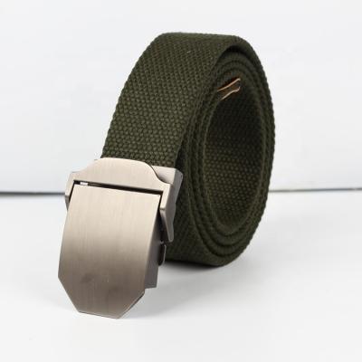 China High Strength Men's Outdoor Military Tactical Belt Canvas Webbing Metal Buckle Casual Waistbelt Web Belt for sale