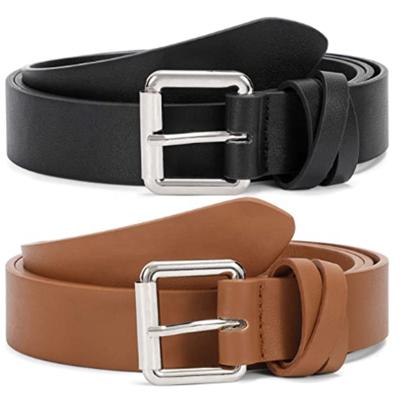 China COW LEATHER women fashion PU belt leather belt for jeans pants PU leather belt with alloy buckle for sale