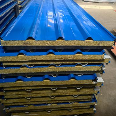 China Moderno estilo de vidro de lã de isolamento Rockwool painel de sanduíche com resistência química de longa duração à venda