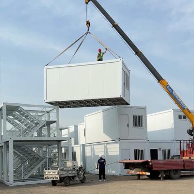 China 20ft/40ft standaard een verdieping container huizen huis gemaakt van staal met aluminium schuifvenster en staal structuur Te koop