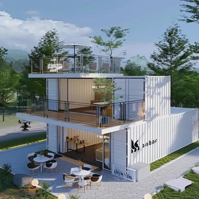 China Modern Corten Steel Wall Art Villa Container House With Up To 4.2m Rendering Height for sale