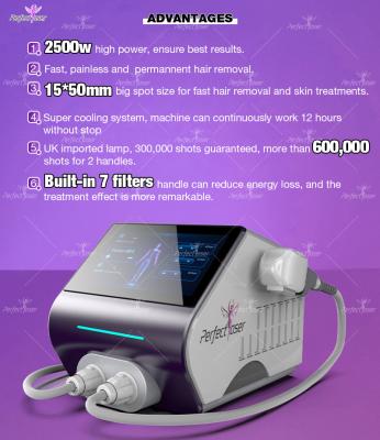 中国 痛みのない永久的な毛の取り外し機械 2500W OPT IPL の皮の処置機械 販売のため