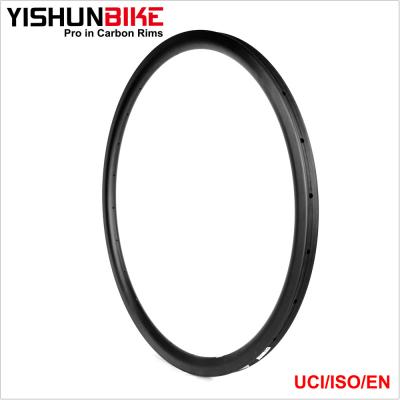 China Chinese YISHUNBIKE Carbon OEM Rims! ! ! 700C Full Carbon Road Bike Disc Brake Rim Offset Design 44mm Tubular WTD4T-DISC for sale