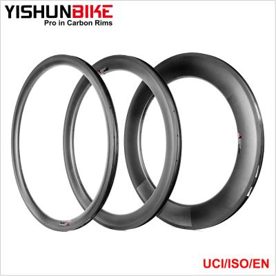 China YISHUNBIKE carbon OEM rim factory! ! ! Chinese Carbon Fiber Bike Wheel Rims Tubeless Rim Anvil 33mm Depth WTD3C-TLR-HTG for sale