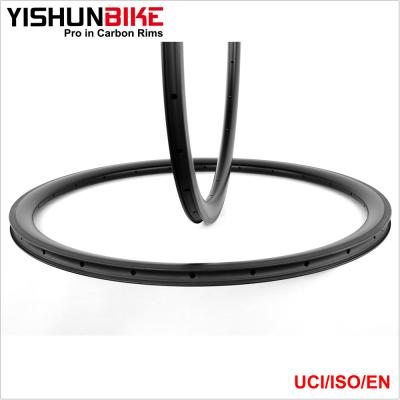 China YISHUN New 255TG 38mm Anvil Carbon Rim 700c Tubeless Road Bike 569mm ERD China Road Bicycle Carbon Rims Racing Rims WU3C-TLR-255TG for sale