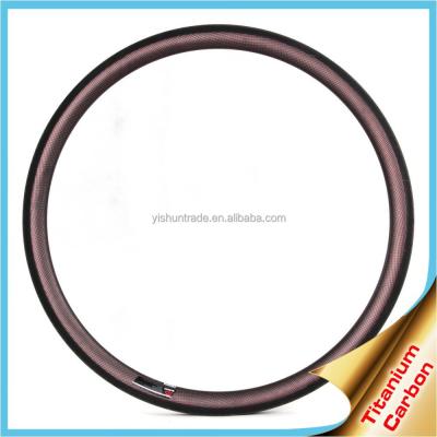 China Road Bicycle Carbon Rims YISHUN BIKE Road 700C Carbon Titanium Rims 25mm Bicyle 38mm Wide Anvil Bicycle Carbon C+T 3C Rims for sale