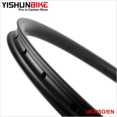 China 27.5er Mountain XC Bicycle Carbon Rim YISHUN 27.5er MTB Bike 32 Spoke Hole Asymmetry Carbon Rims Wide Carbon Bicycle Offset XC Rim ASD27.5-21-30S-XC 650B 30mm for sale