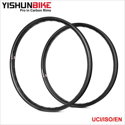 China 2017 YISHUN New 29er MTB Mountain Bike Carbon Rim 29er MTB Carbon 50mm Grommet Edges Tubeless Lightweight MTB Carbon Bicycle Anvil Rim CCR29-50S-PLUS for sale