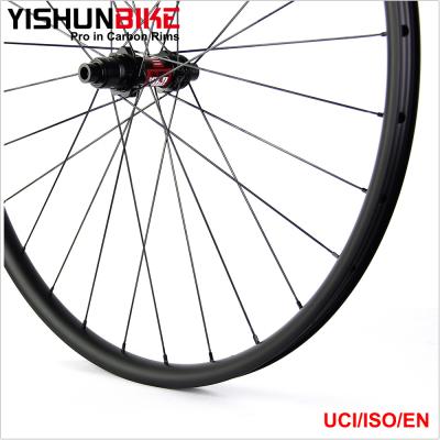 China 2018 YISHUNBIKE carbon handbuild carbon wheels 29er mtb boost 12x148 center lock mountain bicycle wheelset TRAIL 240S BOOST-29-33S for sale