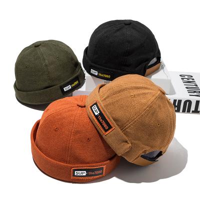 China Street Striped Wholesale Fashion Factory Simple Cotton Docker Hats For Women Skully Comfortable Brimless Hats With Strapback For Men for sale