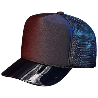 China High Quality Customized Casual Baseball Cap COMMON Mesh Cap Transparent Curved Brim Style 5 Foam Panel Korean Trucker Hat With Rope for sale