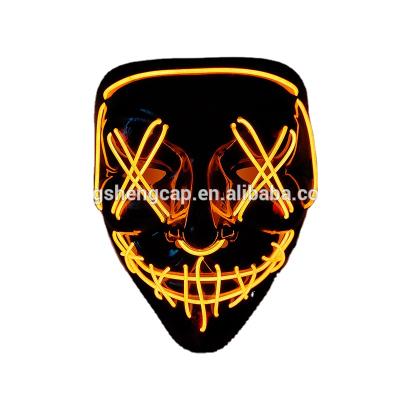 China 2021 Club 2021 Wholesale Scary Mask V Necro Halloween LED Cold Light Festival Crawling Bloody Mask Ready To Ship for sale