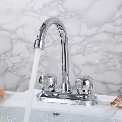 China Hot Sale Metered Faucets Brass Chromed Double Handle Toilet Faucet Hot And Cold Water Faucet for sale