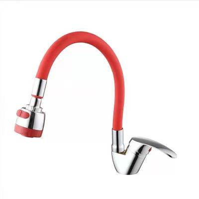 China New Long Neck Waterfall Faucets Basin Mixer Zinc Tap Metered Single Handle Faucet For Kitchen for sale