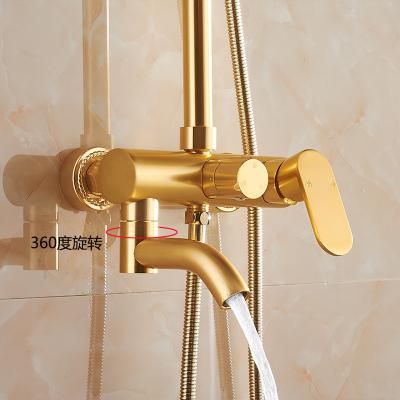 China With Sliding Bar Manufacturers Direct Space Aluminum Economic Wall Mounted Bath Faucet Shower Sets Golden Shower Set for sale