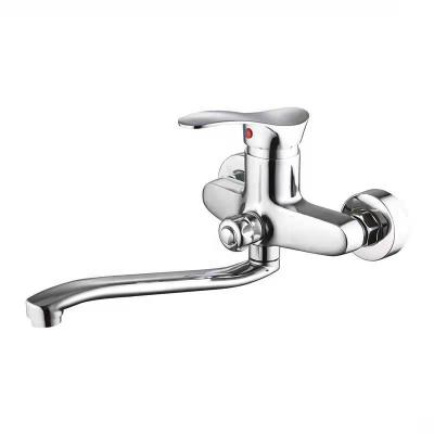 China Without Sliding Bar Chinese Factor Polished Rotation Zinc Wash Shower Bath Faucet Wall Mounted Sink Mixer Tap For Home Bathroom Use for sale