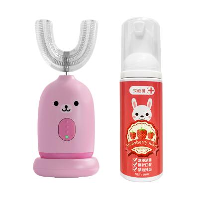 China U Design Automatic Teeth Whitening Kit Kids Silicone U Shaped Cleaning Automatic Toothbrush For Toddler Kids Toothbrush for sale