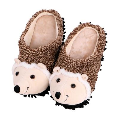 China Warm Cotton EVA Winter Slippers Ovely Velvet Floor Slippers Wholesale Thickened Cartoon Hedgehog for sale