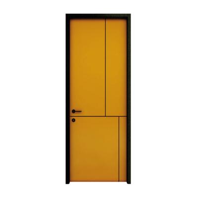 China 2021 MDF Sound Insulation Door Home Office Wooden Modern Simple Melamine Design Solid Wood Swing Door for sale