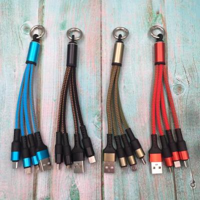 China Mini Design 3 Key Chain USB Cable V8 8pin High Speed ​​Charging Type C Cable For HUAWEI for sale