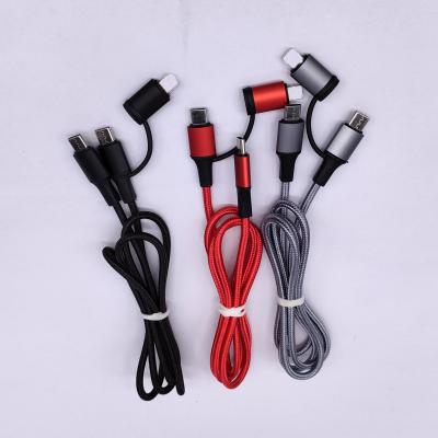 China New design fast charging speed 2 in 1 nylon braid typc to type c charging usb c to IOS data cable for sale