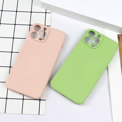 China Anti-Fall Phone Cover Eco-friendly Straight Edge Silica Gel Phone Case For iPhone 13 Pro for sale