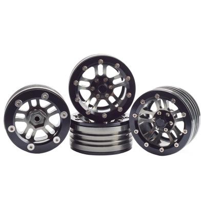 China Vehicles & Good Quality 4PCS Remote Control Toys Aluminum Alloy 1.9 Beadlock Wheel Rim Hubs For 1/10 RC Crawler Car SCX10 Axial Tamiya CC01 RC4WD D90 D110 for sale