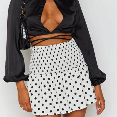 China JSY Amazon Anti-static Wish Summer Dot Beach Dress Casual Outfit 2021 Women Bottoms Mini Skirt for sale