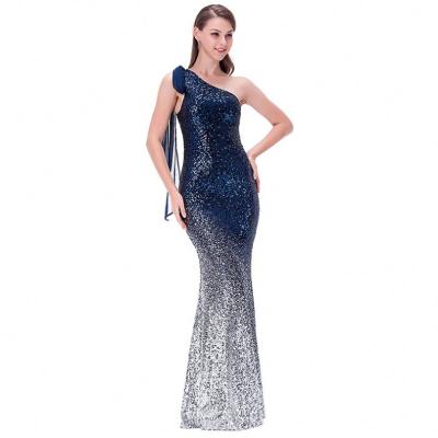 China Wholesale Women Fashion One Shoulder Sequin Party Anti-static Evening Dress for sale