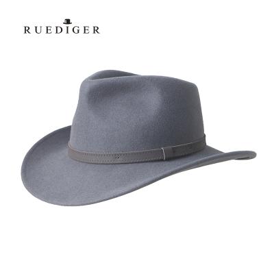 China Ruediger Brand Wool Plain Gray Western Men's 100% Cowboy Felt Character Hat for sale