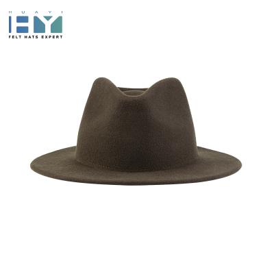 China 2021 New Character Fashion Designer Made Women Wool Wide Brim Felted Hat Felt Hats for sale