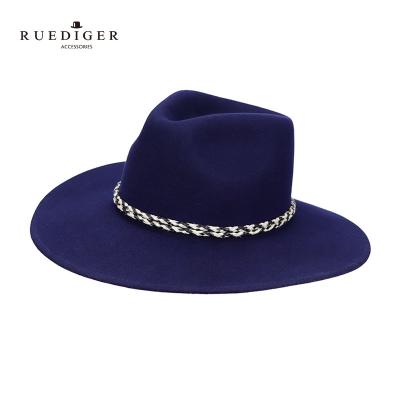 China New Image 2021 Hot Selling Fashion Designer Made Women Blue 100% Wool Felt Felted Cap Hats for sale