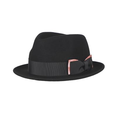 China Picture Selling 2021 Color Men's Classic Short Brim Wool Felt Hat 100% Wool Felted Hat With Various Decorations for sale