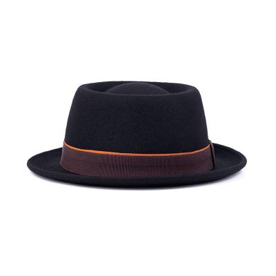 China Image fashion men and women porkpie hat brim wool felt hat hot sale classic short hat for sale