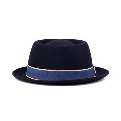 China 2021 New Picture Fashion Pie Hat 100% Wool Felt Mens Porkpie Top Fedora Hats for sale