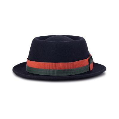 China Fashion Accessories Picture Red Classic Australian Porkpie Hat Wool Brim Felted Hat Cap for sale