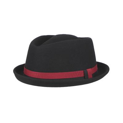 China Image Yarn Felt 100 Fedora Hat With Roll Brim Unisex Short Slouch Hat for sale