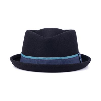 China Hot sale men's humburg hat accessories wool felt hat classic fashion picture black hat for sale