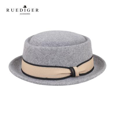 China Unisex Australian Character 100% Wool Spring Women's Tourtiere Gray Black Hat for sale