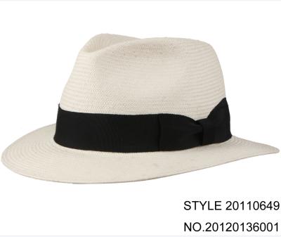 China Custom Wide Beach Straw Fedora Hats Edge Logo Straw Panama Hat Wholesale Summer Image for sale