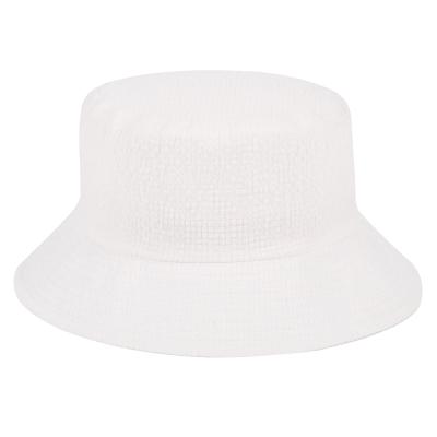 China Fashion Wholesale Sun Protective Hat For Little Girls And Boys Check Cotton And Canvas Headwear With Laces Brim Wide Bucket Hat for sale