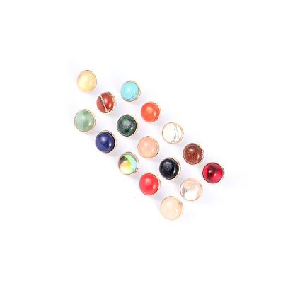 China 2021 Best Selling High Quality Mini Multicolor Natural Stone Simplicity Cheap Earrings Stud Set For Ladies for sale