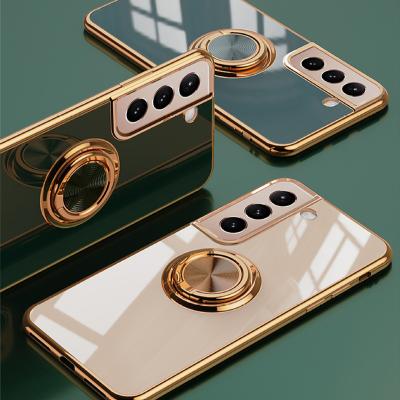 China Wholesale Shockproof Phone Case Plus Ultra Plating TPU Cover Device Ring Holder A12 A53 A52 A03 S21 S22 For Samsung Galaxy Case for sale